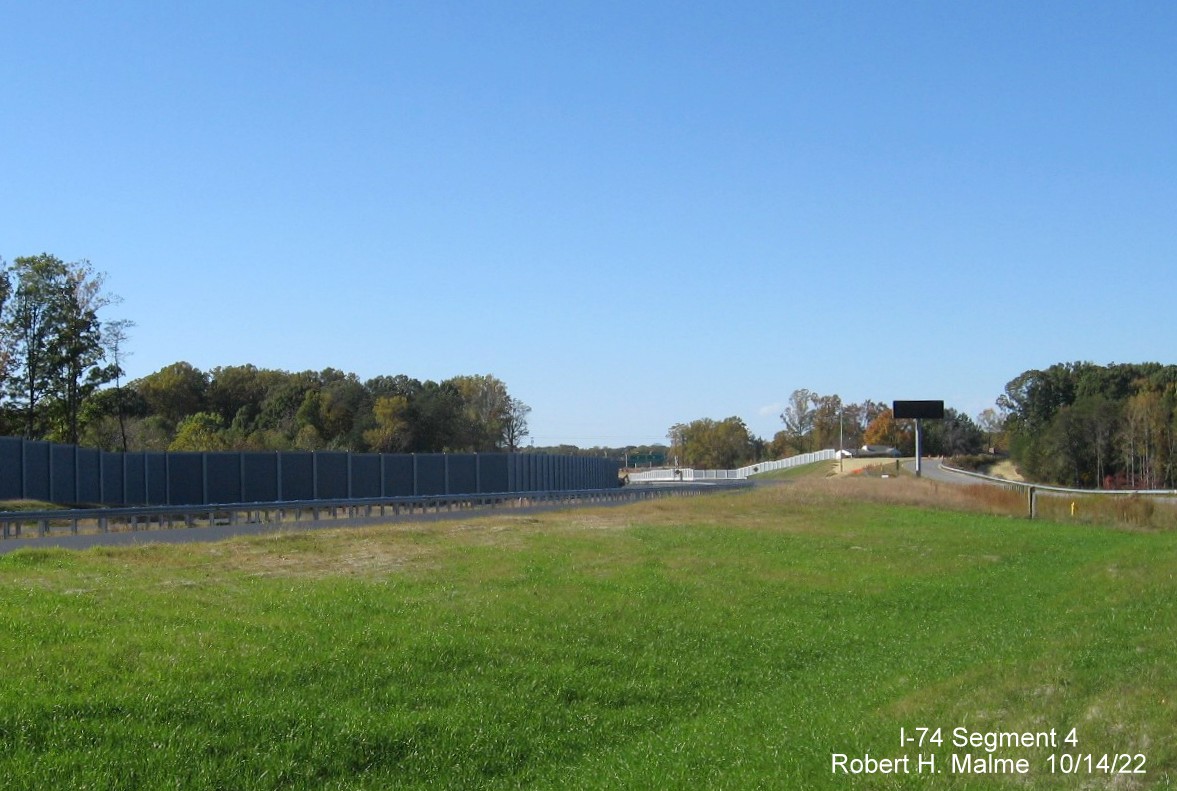 Image of unactivated VMS along Future NC 74 (I-74) West near future NC 8/Germanton Road exit 
                                             in Winston-Salem, October 2022