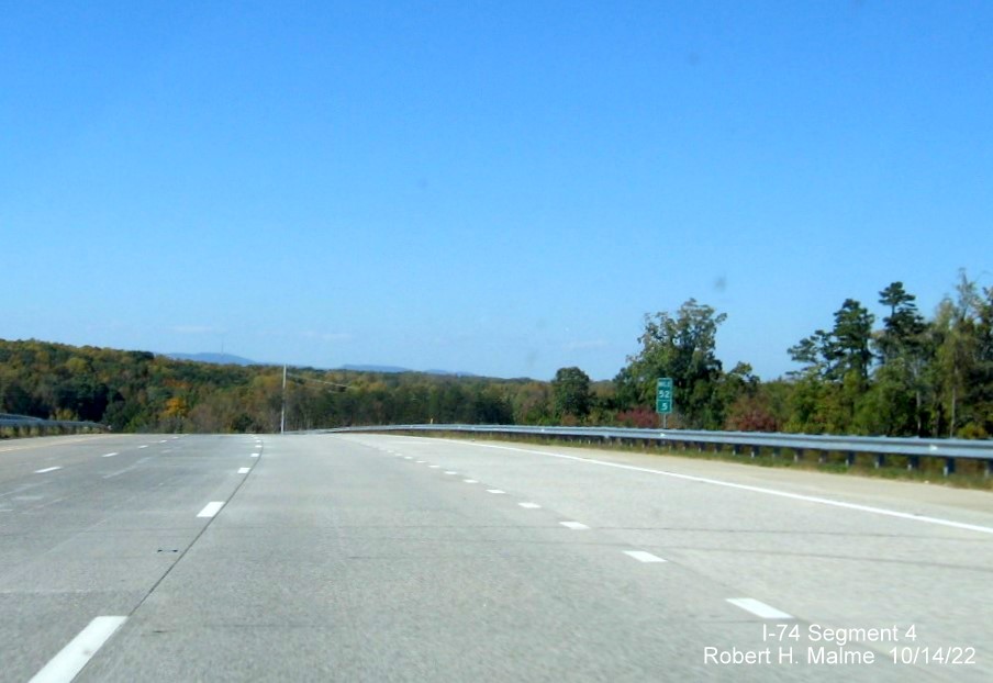 Image of overhead signage for US 158 exit on NC 74 (Future I-74) West, Winston-Salem 
        Northern Beltway, October 2022