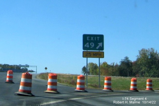 Image of unopened roadway for extension of West NC 74 (Future I-74) Winston-Salem Northern Beltway after US 311 exit, October 2022