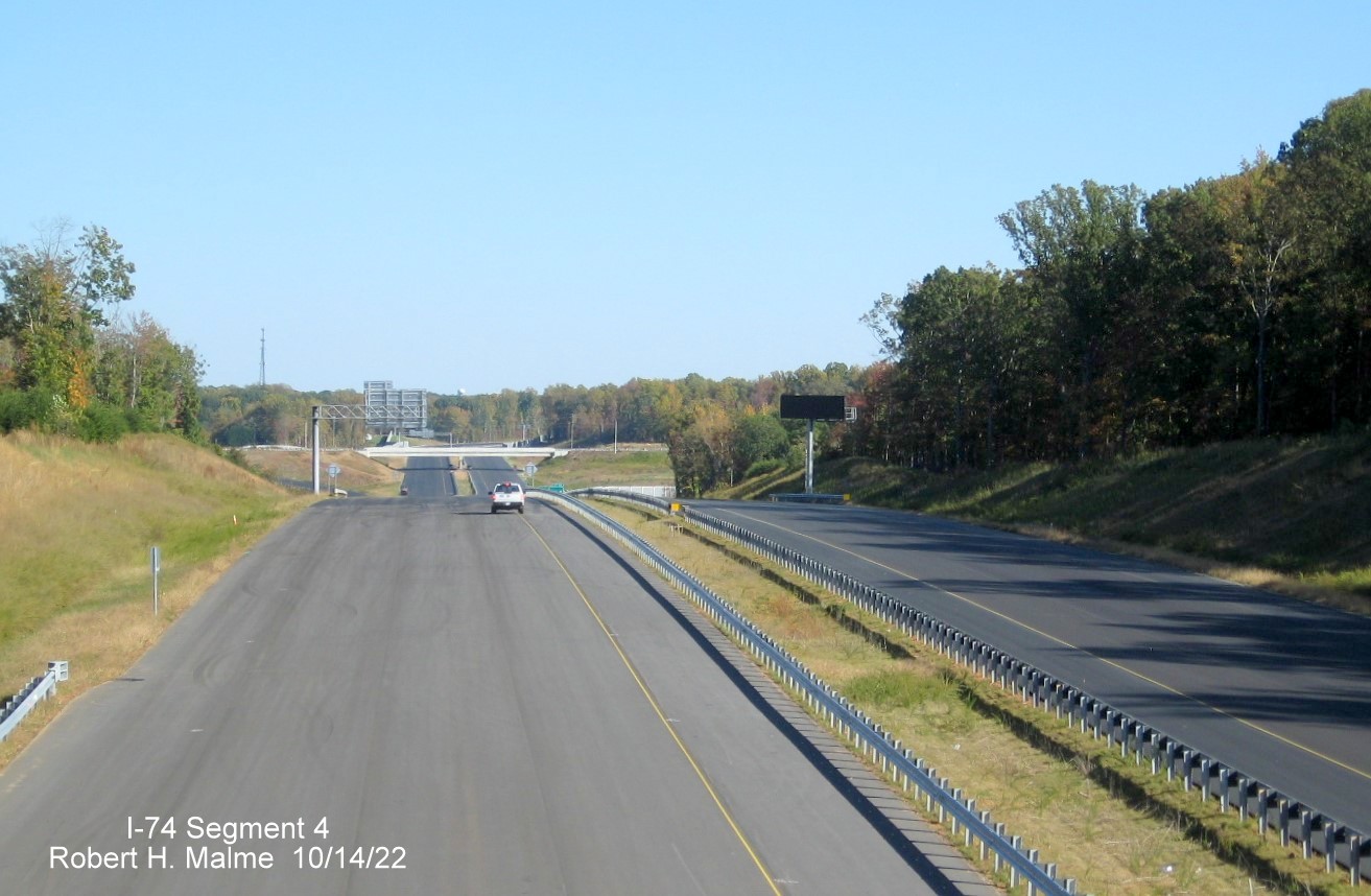 Image of from Stanleyville Road bridge to NC 66/University Parkway over unopened section of
                                             Winston-Salem Northern Beltway, October 2022
