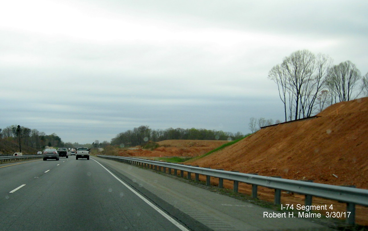 Image showing dirt being moved for construction of Future I-74/Beltway interchange with Bus. 40/US 421 in Winston-Salem