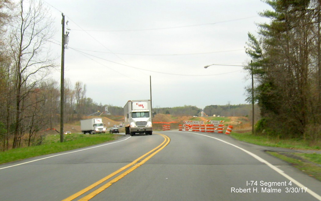 Image of view looking west along US 158 at site of Future I-74/Beltway interchange in Winston-Salem