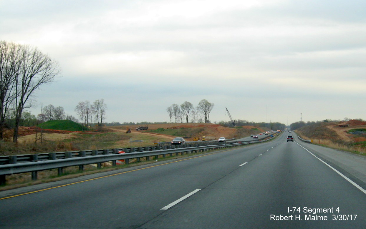 Image of view looking East along Bus. 40/US 421 at I-74/Beltway interchange construction in Winston-Salem