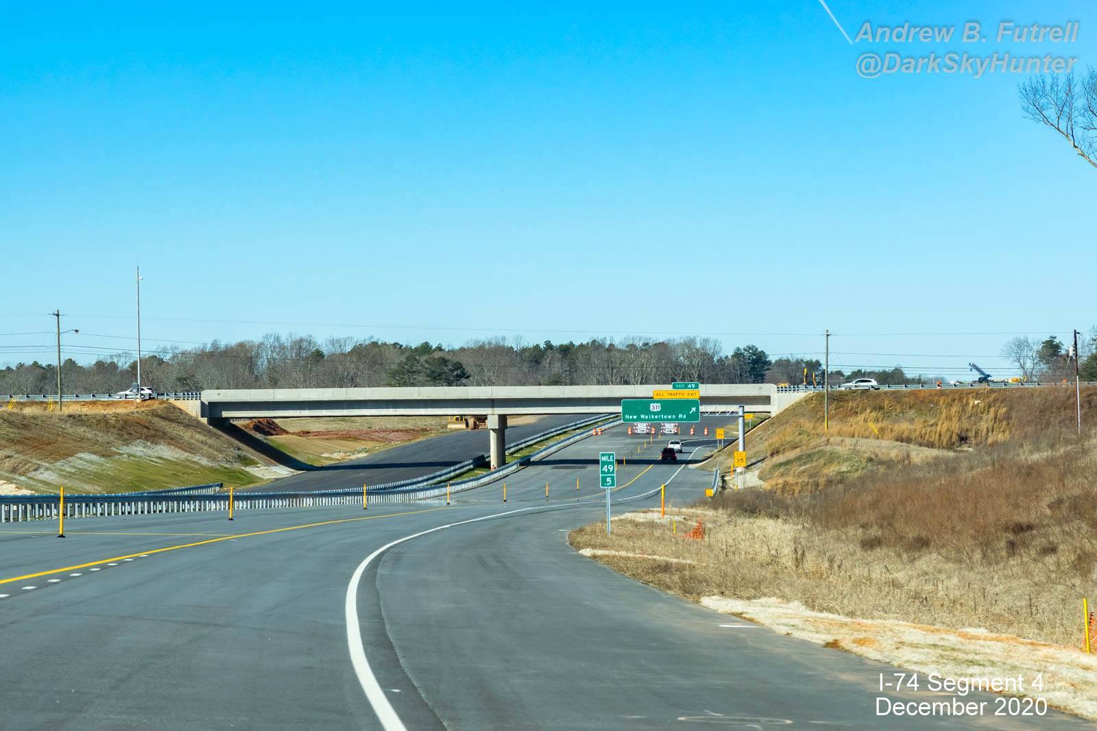 Image of newly opened section of NC 74 (Future I-74) West Winston-Salem Northern 
        Beltway, by Andrew F. Futrell, December 2020