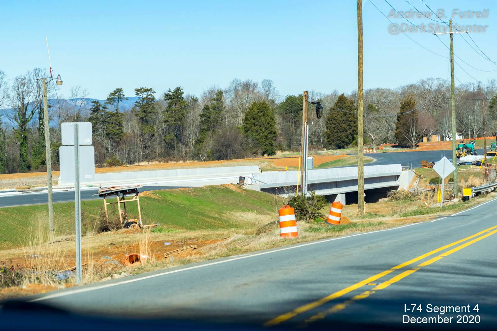 Nearly completed bridge over future Beltway lanes, by Andrew B. Futrell, December 2020