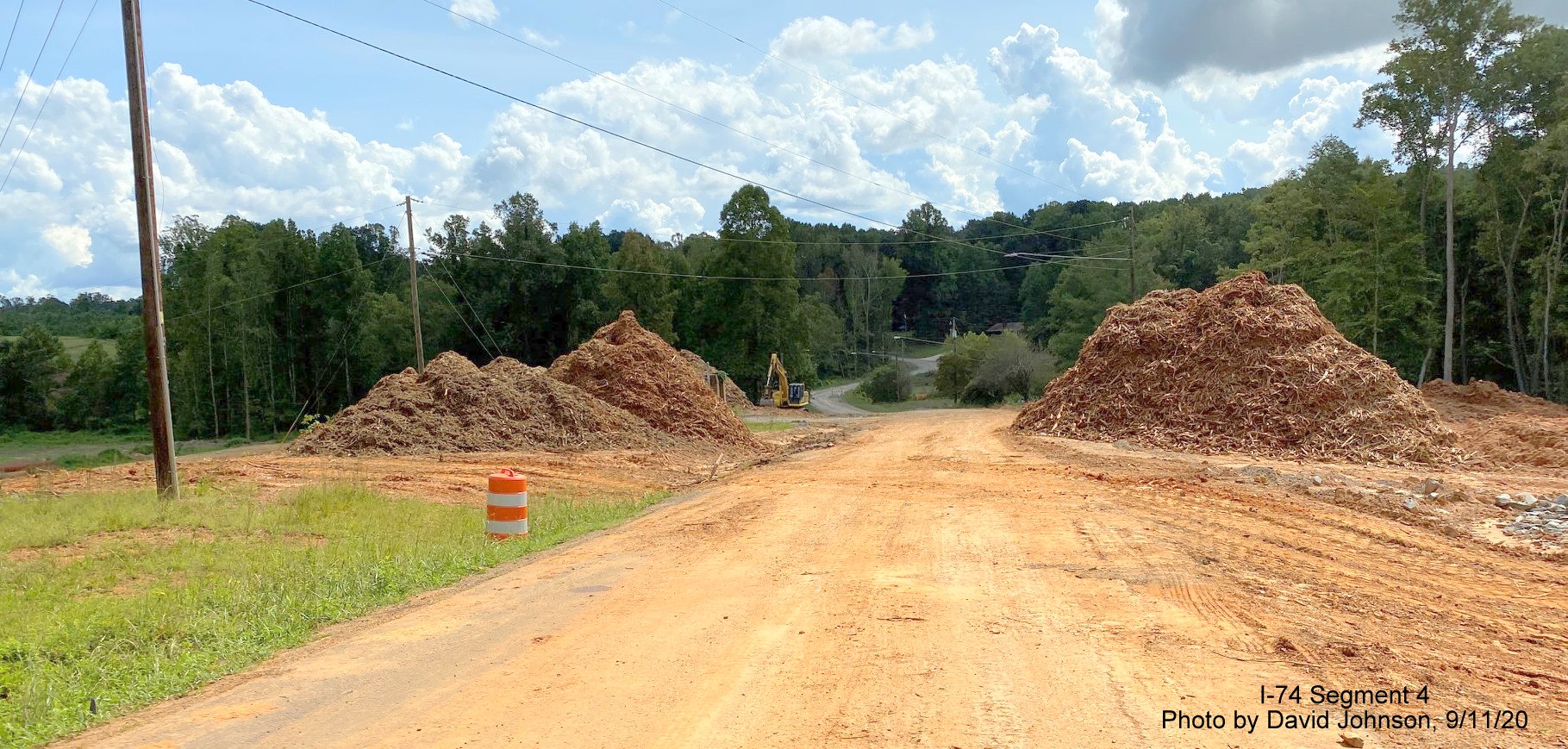 Image looking at Phelps Drive at future bridge for I-74 Winston Salem Northern Beltway 
        looking west, by David Johnson September 2020