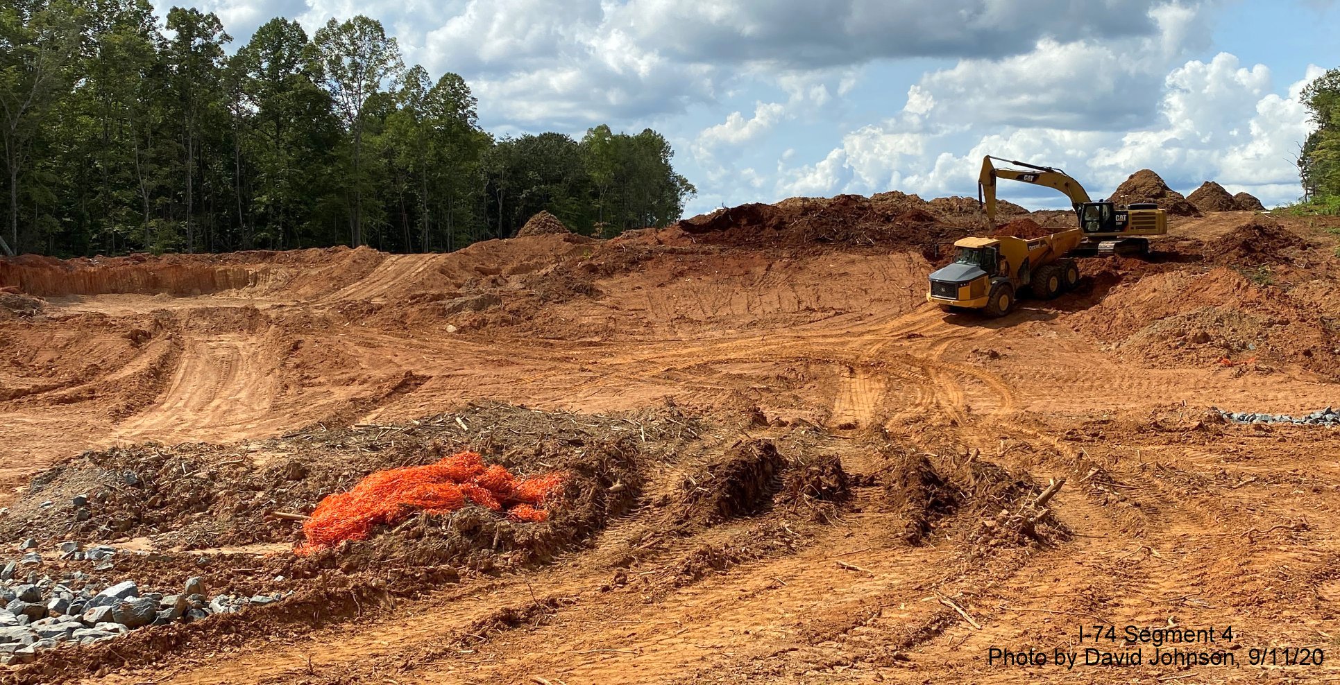 Image looking again west at Phelps Drive at future bridge for I-74 Winston Salem Northern 
        Beltway, by David Johnson September 2020