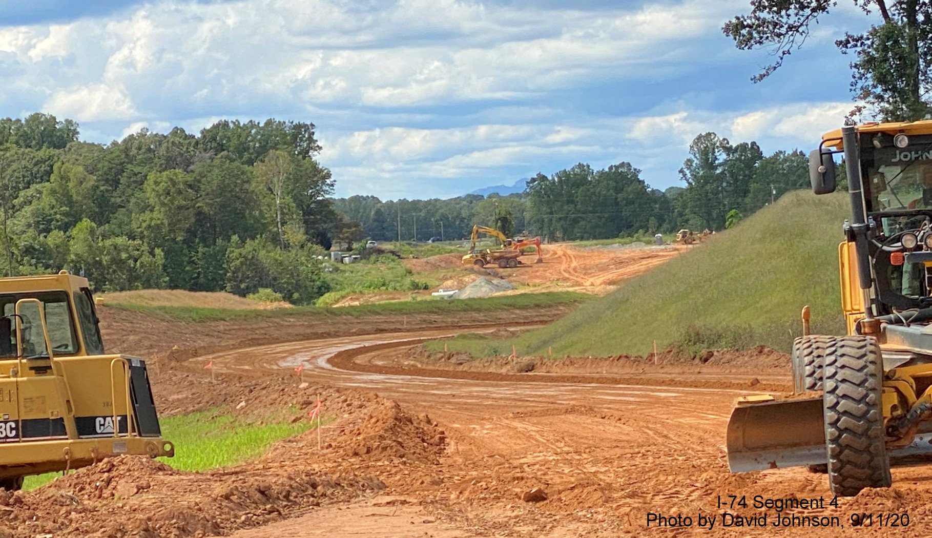 Image looking west along NC 66 Old Hollow Road at construction for I-74 Winston Salem Northern 
        Beltway, by David Johnson September 2020