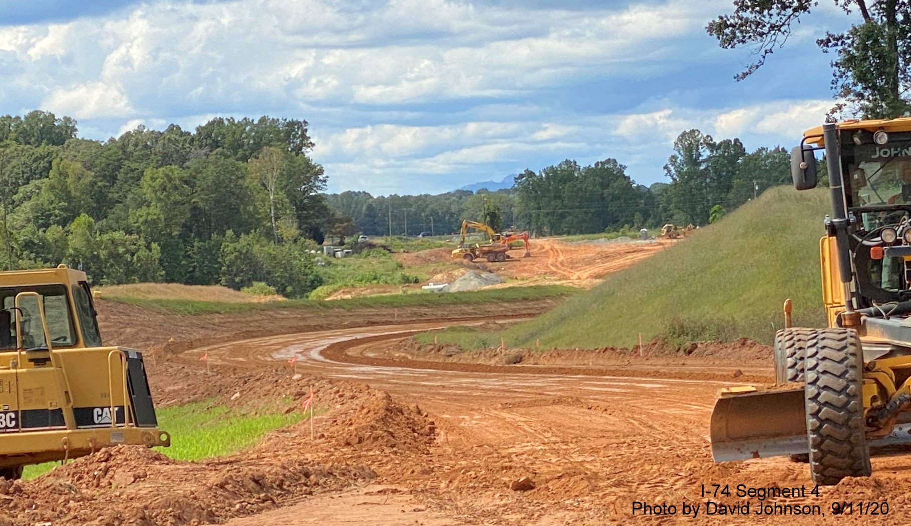 Image looking west along NC 66 Old Hollow Road at construction for I-74 Winston Salem Northern 
        Beltway, by David Johnson September 2020