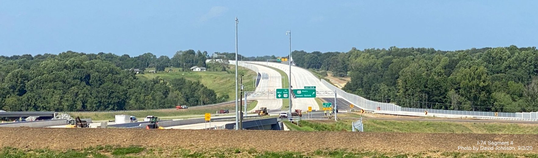 Image showing panorama of interchange of US 421 Salem Parkway with NC 74 Winston Salem 
      Northern Beltway, by David Johnson September 2020