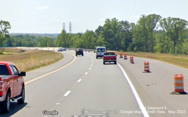 Image of new US 52 South at future on-ramp from Winston-Salem Northern Beltway, Google Maps 
        Street View image, May 2022