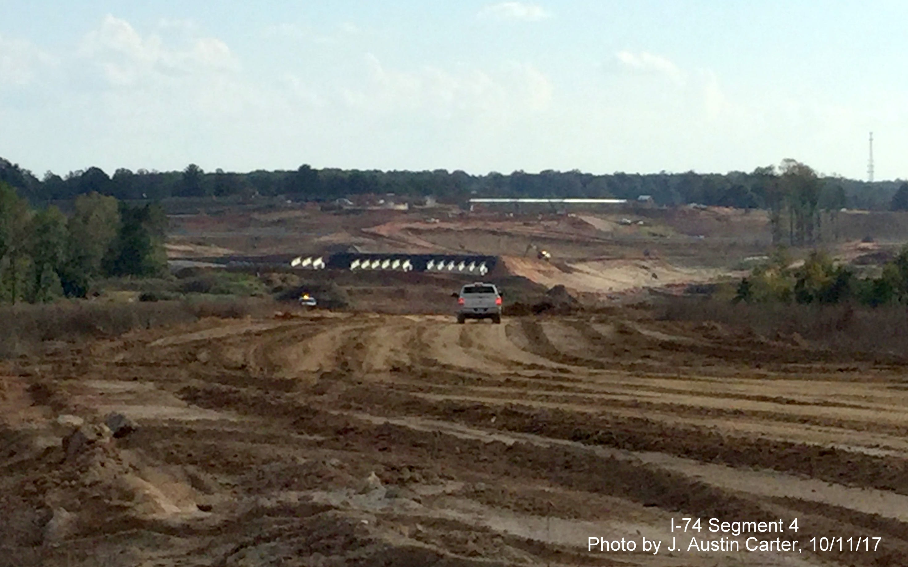 Image taken of area under construction for Future I-74 Winston-Salem Northern Beltway interchange with Bus. 40/US 421, by J. Austin Carter