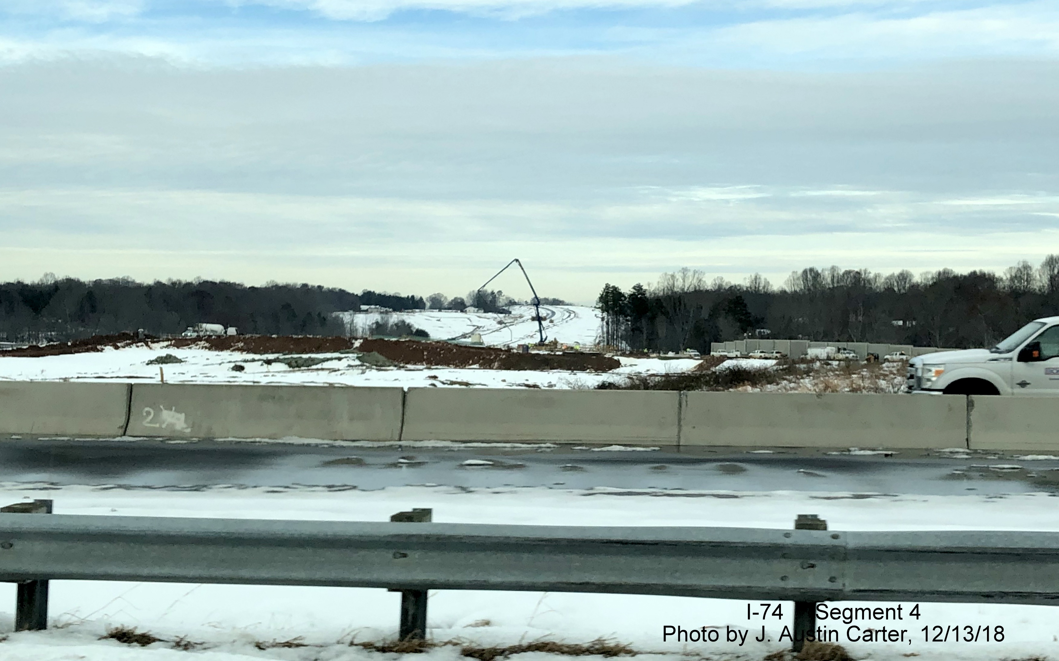 Image of construction of Future I-74/Winston-Salem Northern Beltway north of future interchange with Business 40/US 421, by J. Austin Carter