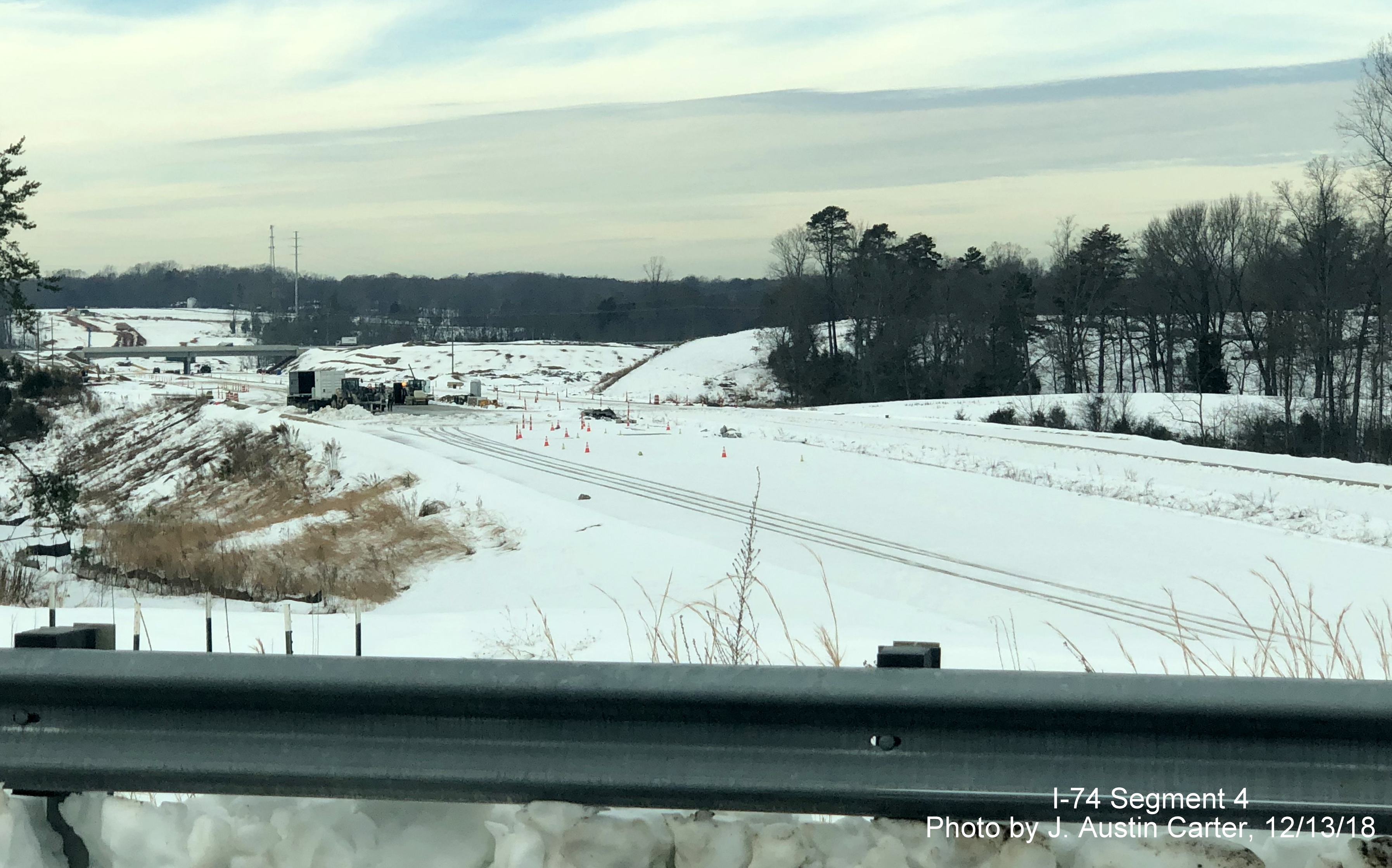 Image of view west from Walkertown-Guthrie Road along future I-74/Winston-Salem Beltway right-of-way, by J. Austin Carter