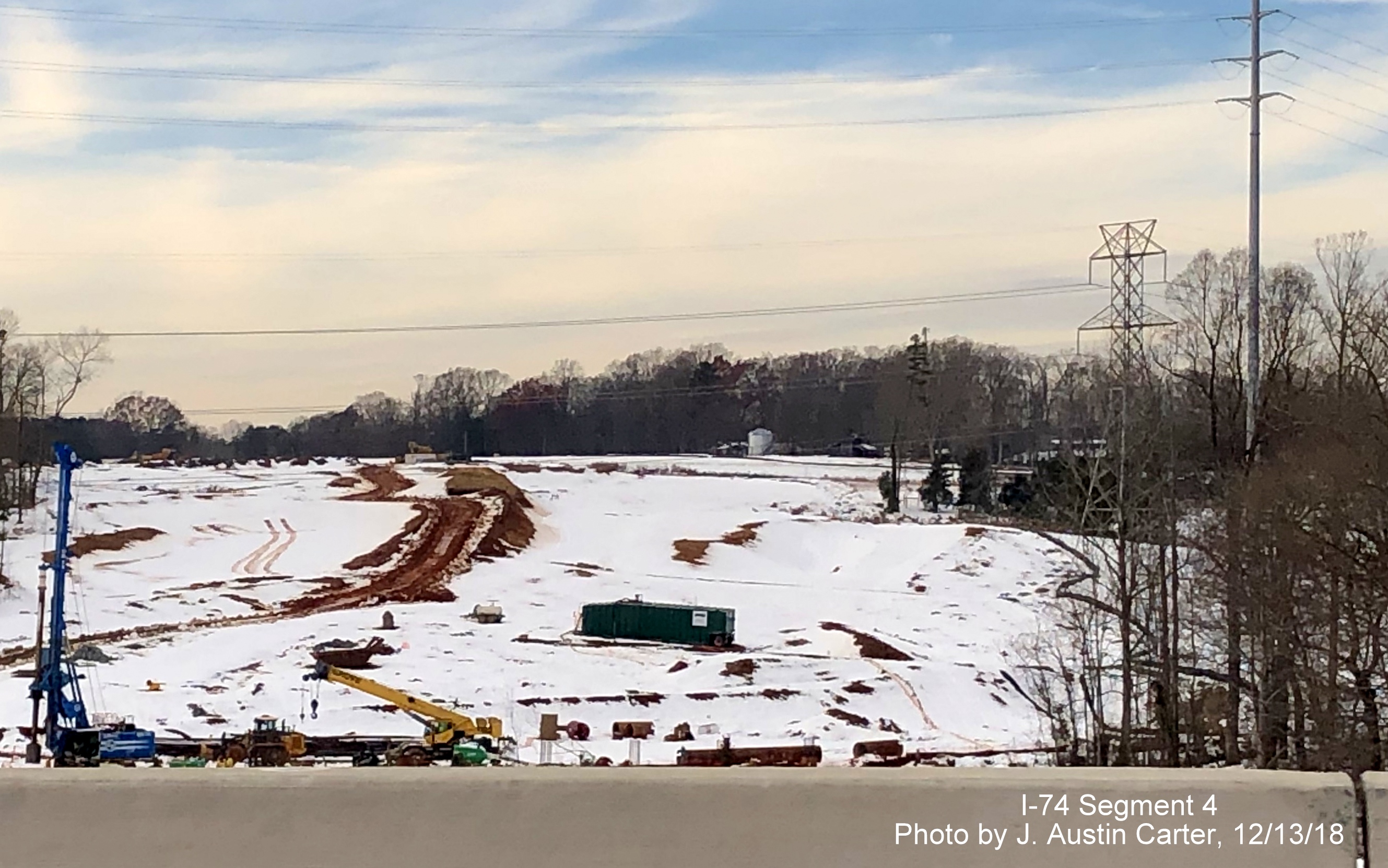 Image of Future I-74/Winston-Salem Northern Beltway under construction to the east of US 158, by J. Austin Carter