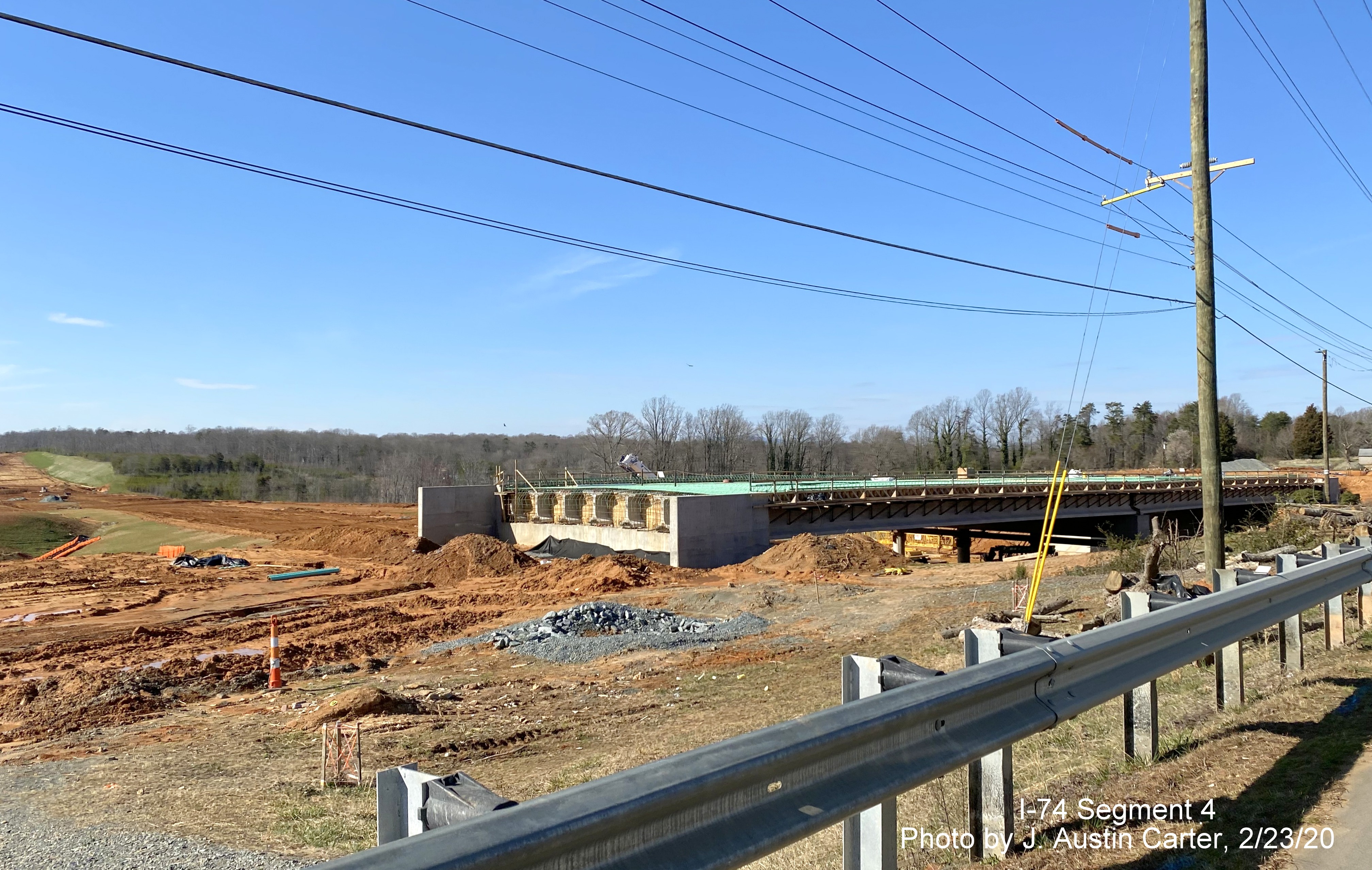 Image of future US 311 bridge being constructed over Future 
        I-74/Winston-Salem Northern Beltway, by J. Austin Carter in Feb. 2020