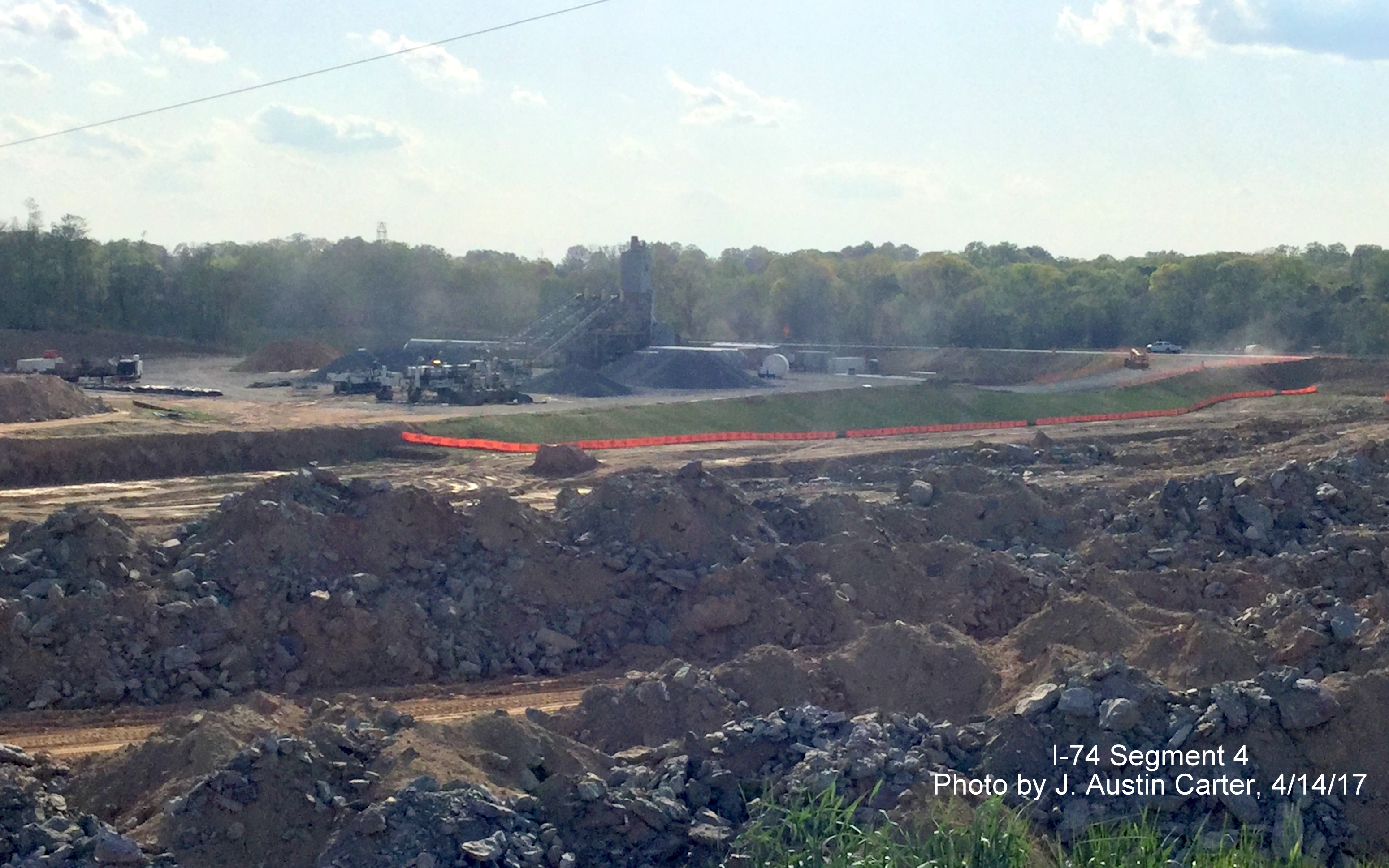Image of view looking north across US 158 interchange construction area with Future 
        I-74/Winston-Salem Beltway, by J. Austin Carter