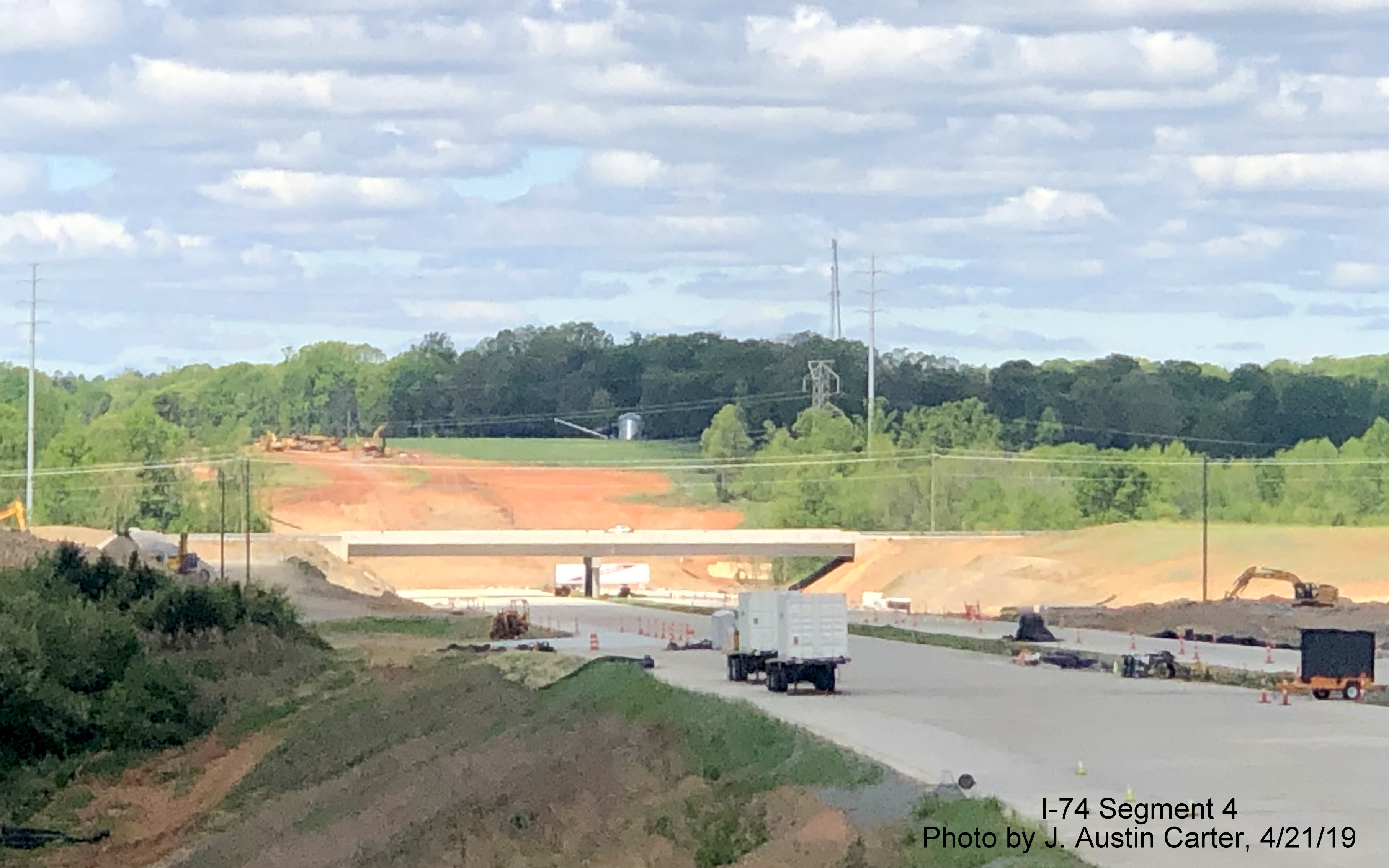 Image of future I-74/Winston-Salem Northern Beltway heading west toward future US 158 interchange, by J. Austin Carter