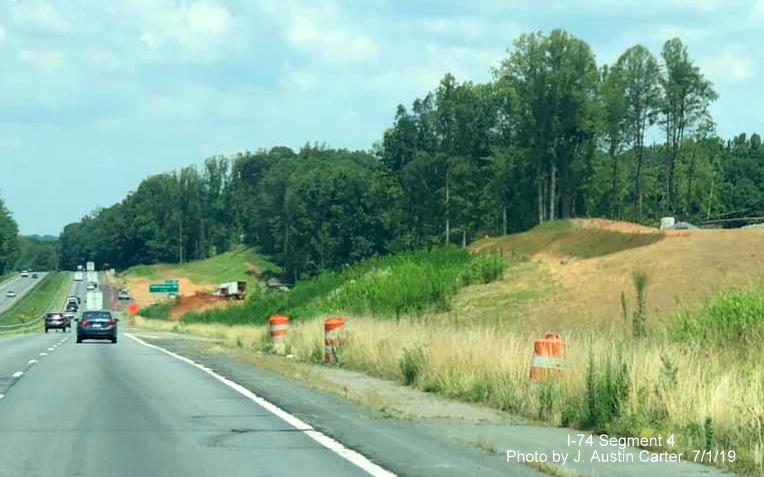 Image of construction of future I-74/Winston-Salem Northern Beltway along US 52 North beyond NC 65 exit, by J. Austin Carter