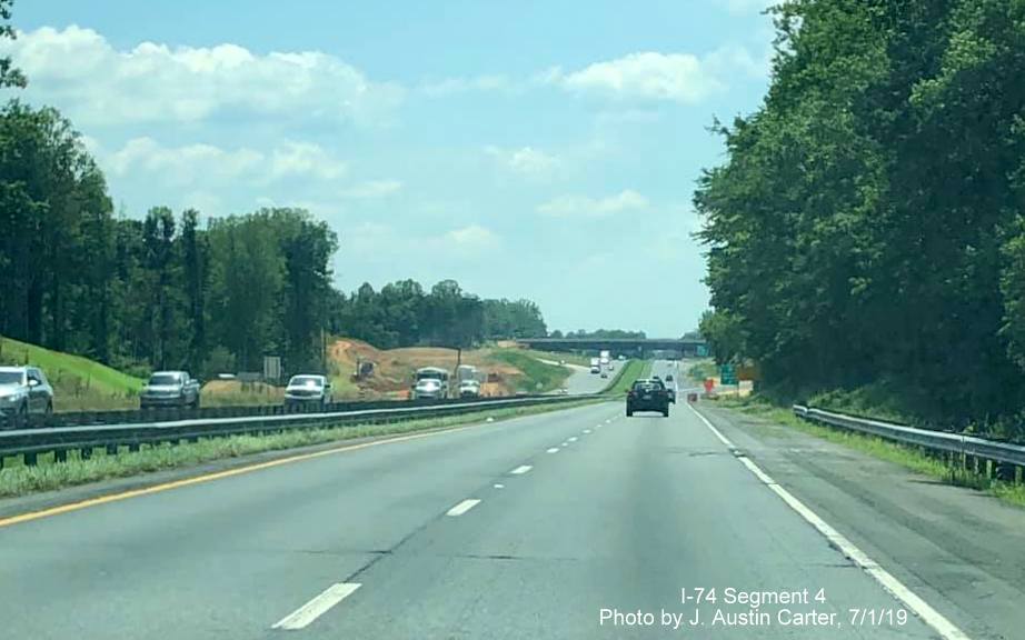 Image of US 52 South/Future I-74 East approaching Winston-Salem Beltway interchange consruction area, by J. Austin Carter