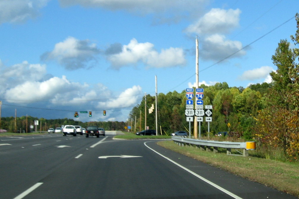 Photo of ramp accessing US 311 North from Main Street in High Point, Oct.
 2011