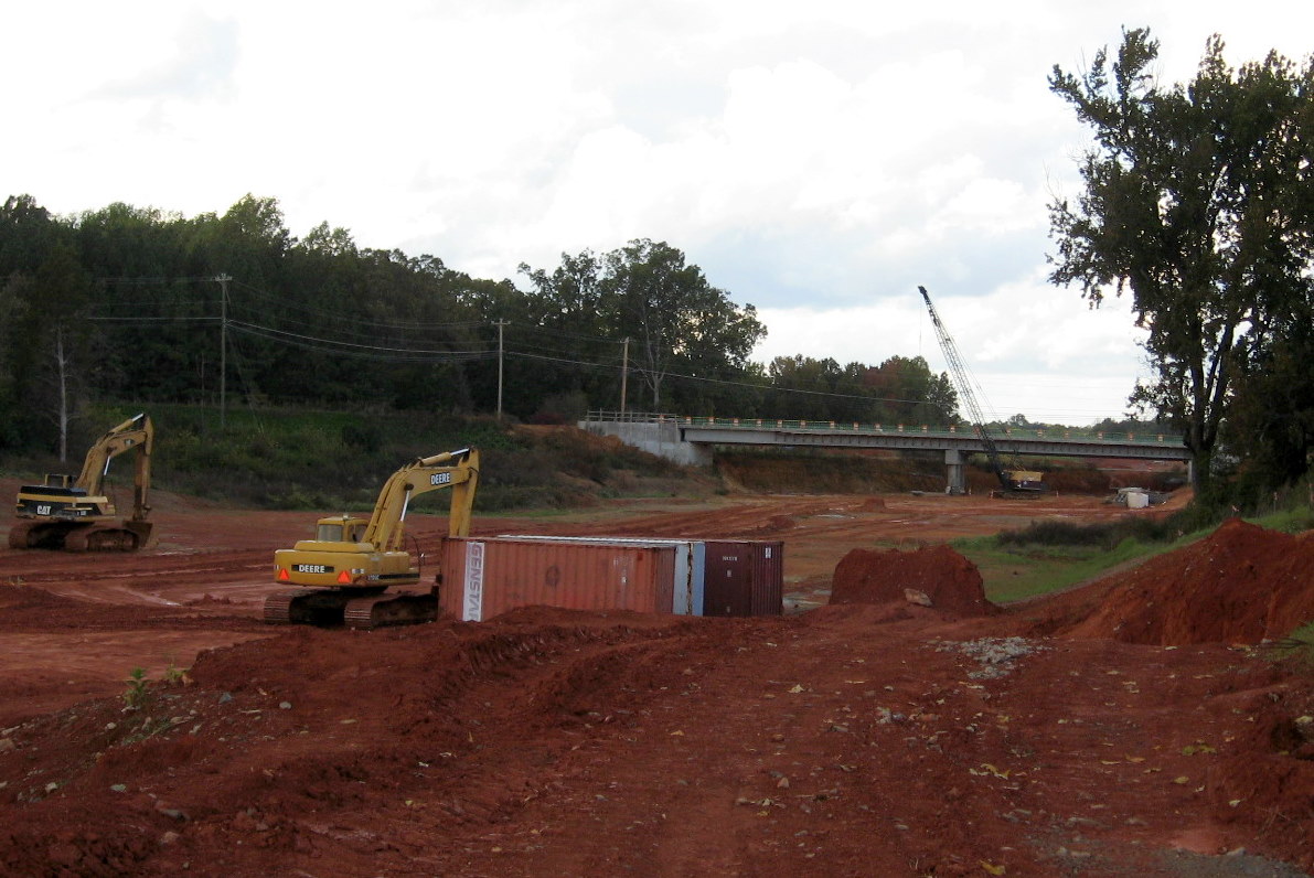 Photo from Walker Mill Road looking north along future I-74 freeway toward 
Branson Davis Road in Oct. 2011