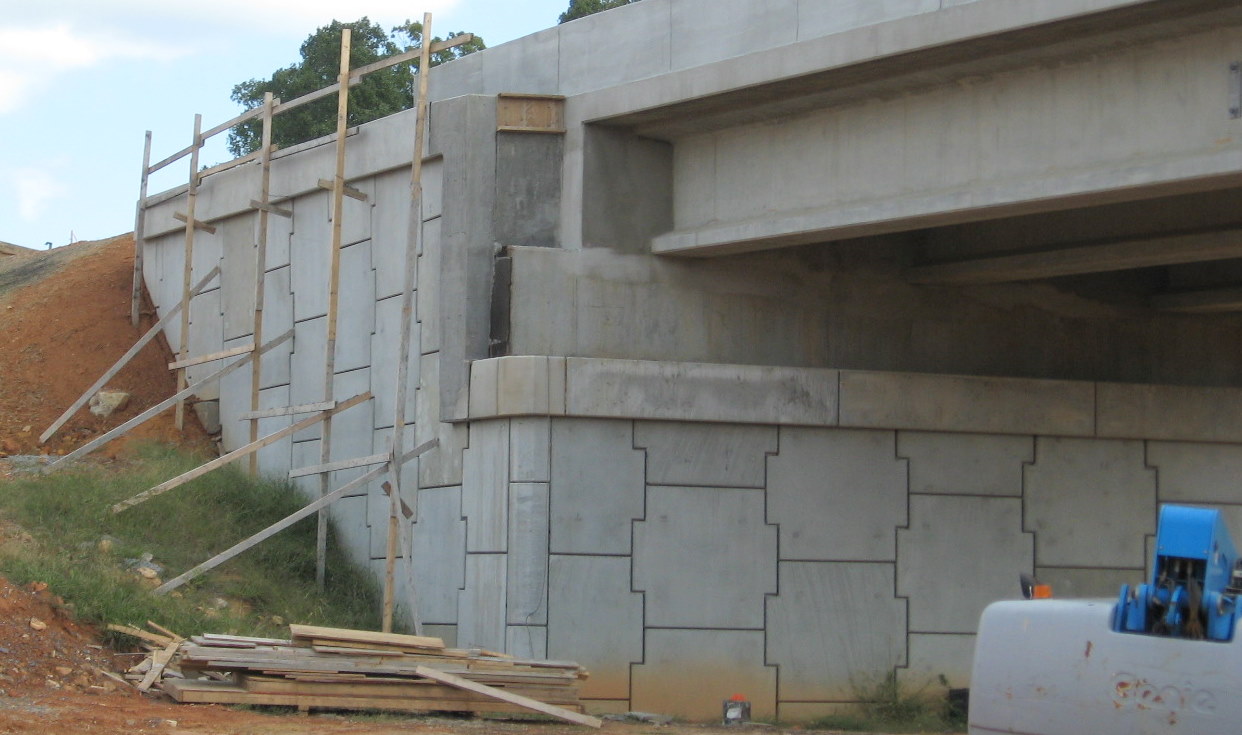 Photo of Heath Dairy Road bridge under construction over future I-74 
freeway near Randleman in Oct. 2010