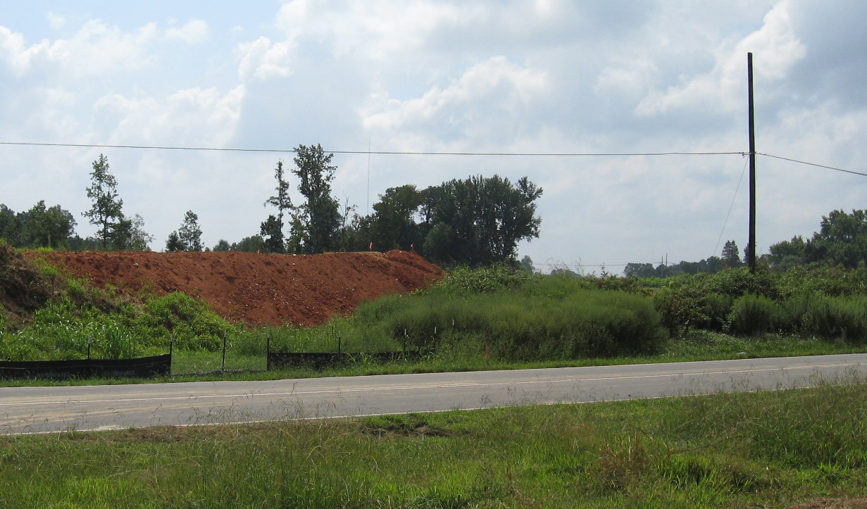 Photo looking future alignment Branson Davis Rd prior to construction of 
bridge over future I-74 freeway, Aug. 2011