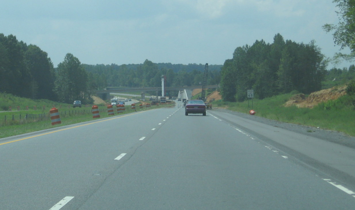 Photo of progress building future West I-74 exit ramp from US 220 in 
Randleman in Aug. 2010