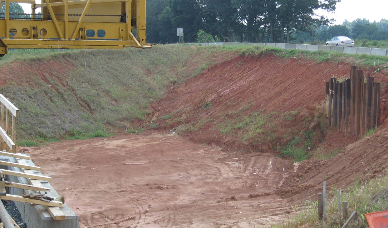 Photo of progress constructing US 311 bridge over future I-74 freeway in 
Sophia, Aug. 2010