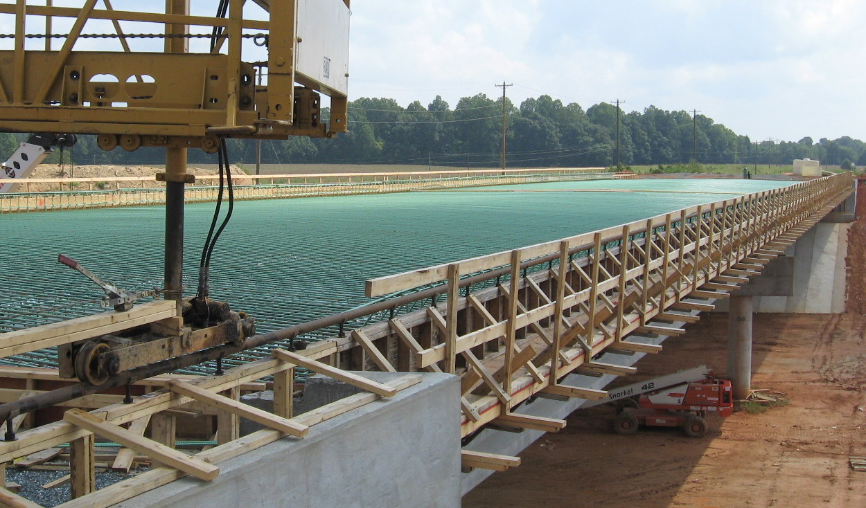 Photo of progress constructing US 311 bridge over future I-74 freeway in 
Sophia, Aug. 2010