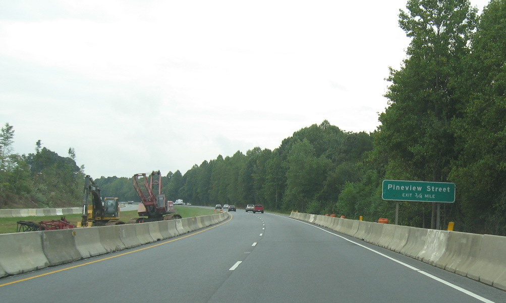 Photo of progress clearing land for future I-74 exit ramp bridges to US 
220 North in Randleman, Sept. 2009