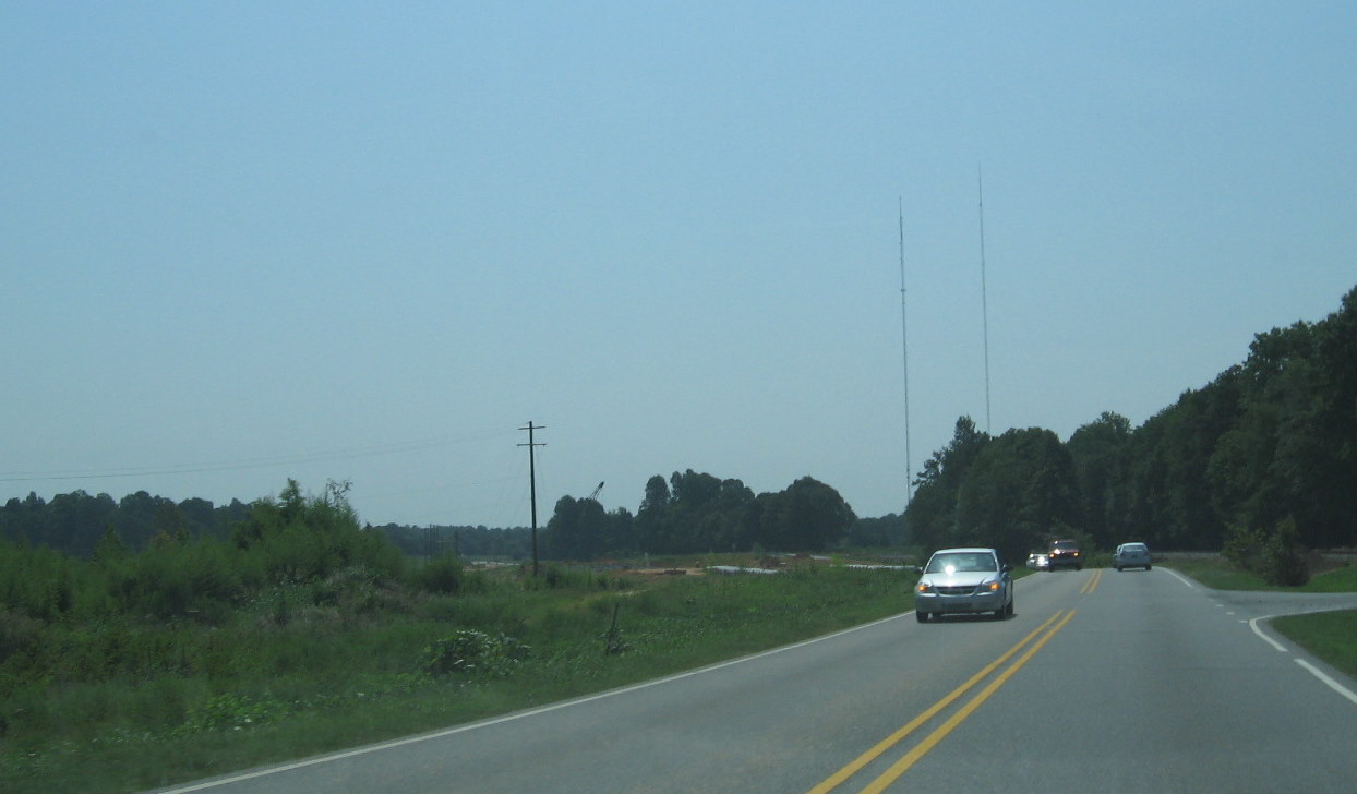 Photo of approach southbound to New US 311 bridge over future I-74 
freeway in Sophia, July 2010