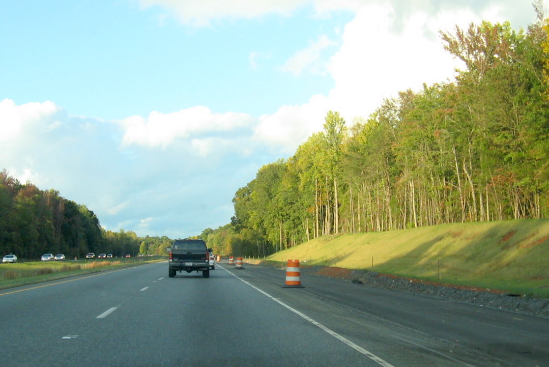 Photo of progress grading future I-74 exit ramps from US 220 North 
in Randleman, Oct. 2011