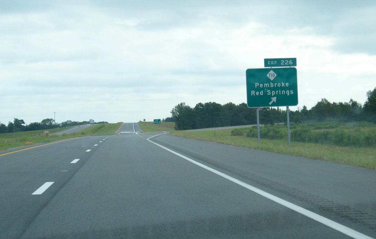 Photo of view at NC 710 exit near Pembroke after eastern part of I-74 freeway 
was opened, Sept. 2008