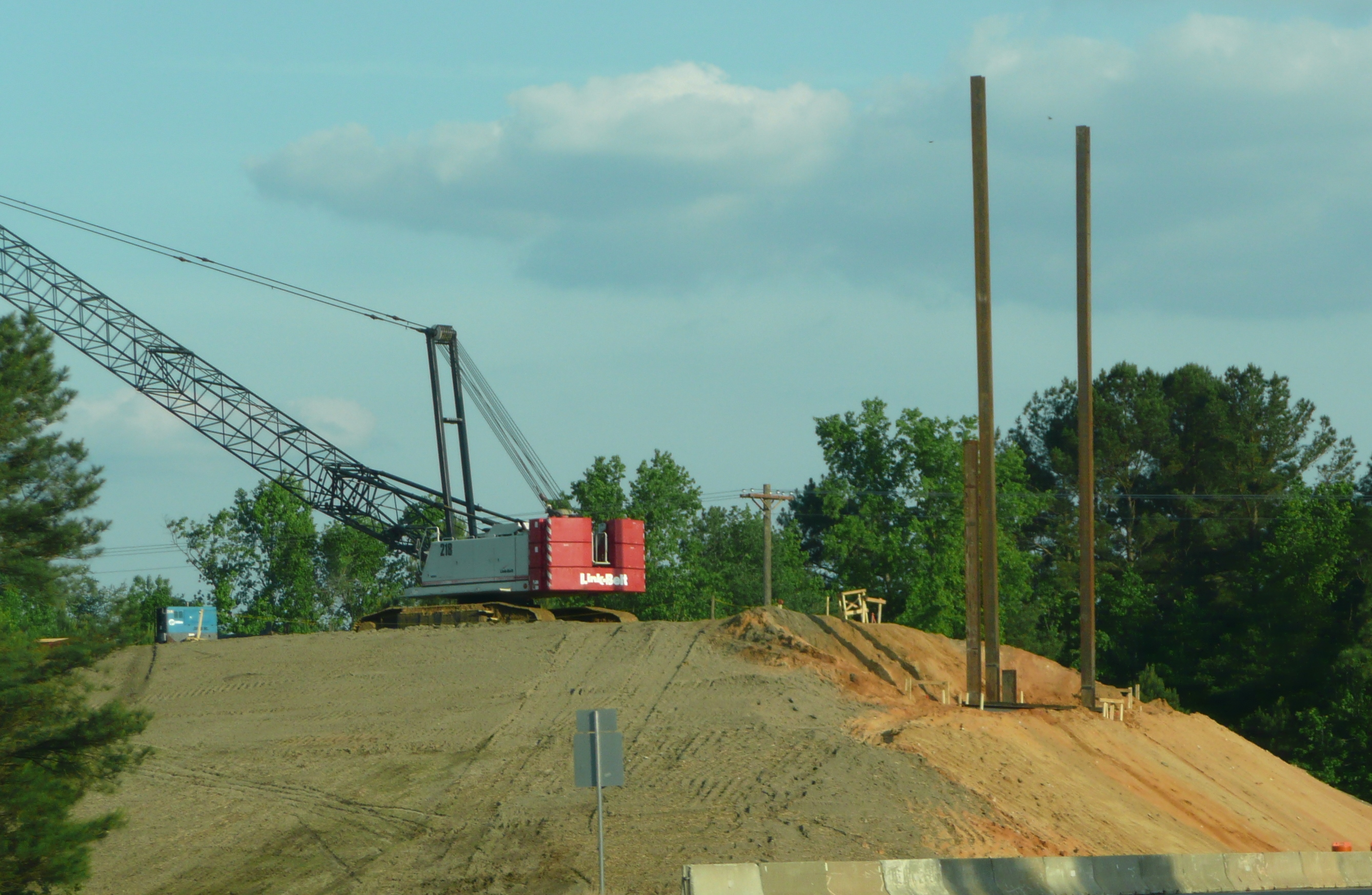 Photo of grading of future bridge carrying Old Kingsdale Rd over US
 74 in May 2009, photo courtesy of James Mast
