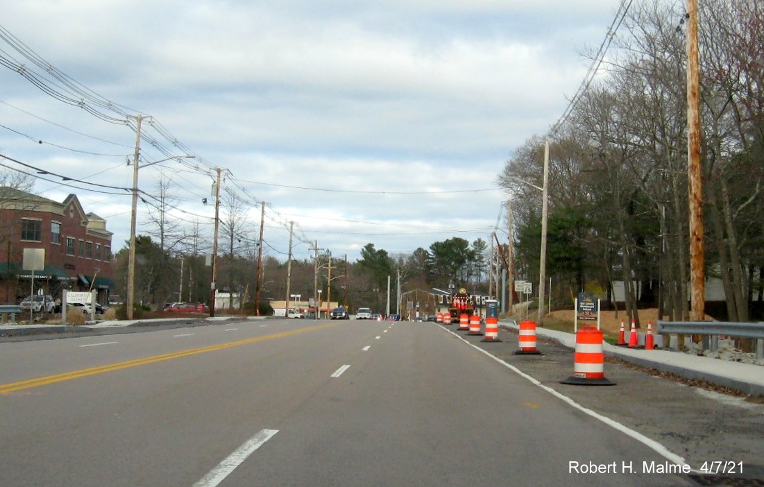 Image of new construction taking place along Derby Street construction zone, April 2021