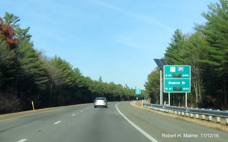 Image of activated Real Time Traffic sign on I-195 East in Marion