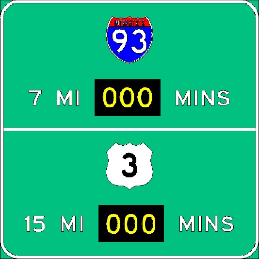 Sketch of planned Real Time Traffic sign along I-495 South in Methuen, from MassDOT