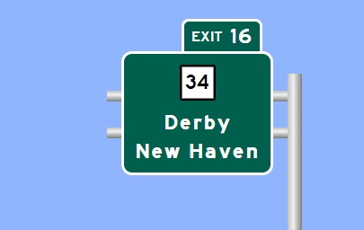 Image of I-84 Exit 16 sign plan in Newtown, Sign Maker Software, August 2026