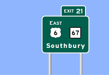 Image of I-84 Exit 21 sign plan in Southbury, Sign Maker Software, August 2026