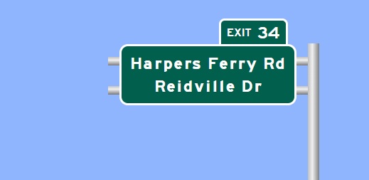 Image of I-84 East Exit 34 sign plan in Waterbury, Sign Maker Software, August 2026