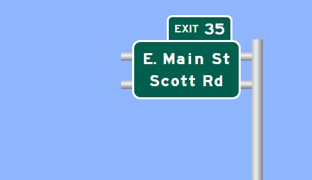 Image of I-84 West Exit 35 sign plan in Waterbury, Sign Maker Software, August 2026