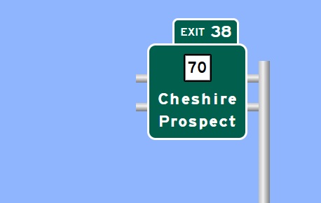 Image of I-84 East Exit 38 sign plan in Cheshire, Sign Maker Software, August 2026