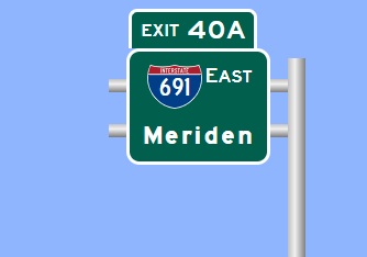 Image of I-84 Exit 40A sign plan in Southington, Sign Maker Software, August 2026
