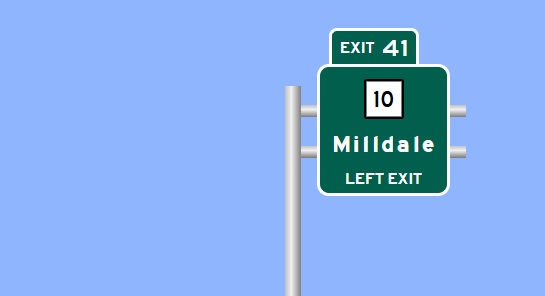 Image of I-84 West Exit 41 sign plan in Southington, Sign Maker Software, August 2026