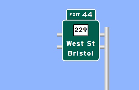 Image of I-84 East Exit 44 sign plan in Bristol, Sign Maker Software, August
2026