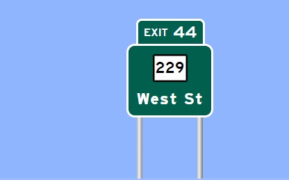 Image of I-84 West Exit 44 sign plan in Bristol, Sign Maker Software, August
2026