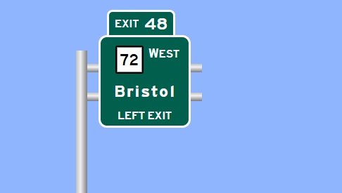 Image of I-84 East Exit 48 sign plan in Bristol, Sign Maker Software, August
2026