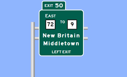 Image of I-84 East Exit 50 sign plan in Bristol, Sign Maker Software, August 2026